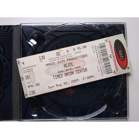 AC/DC Black Ice CD Yellow Embossed Limited Edition Cover + Concert Ticket Stub - Picture 3 of 6